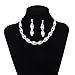 CJESLNA Women's Jewelry Set Bridal Wedding Twisted Rhinestone Necklace Dangel Earrings