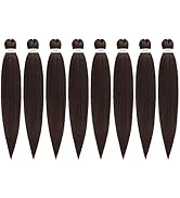 16"-8 packs/lot Pre-stretched Braiding Hair Extensions Yaki Texture Synthetic Hot Water Setting I...
