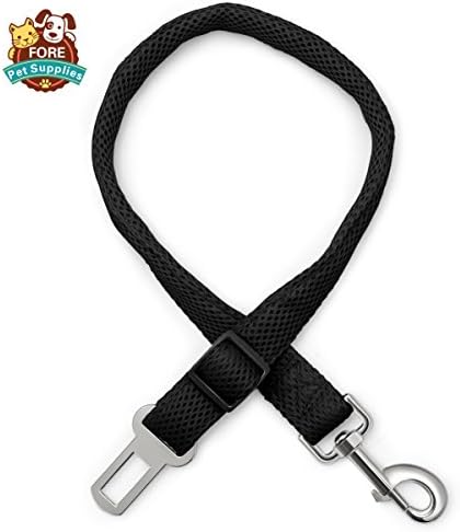 FORE Adjustable Pet Seat Belt Car Harness For Dogs/Cats Made of Sandwich Mesh Fabric Color Black