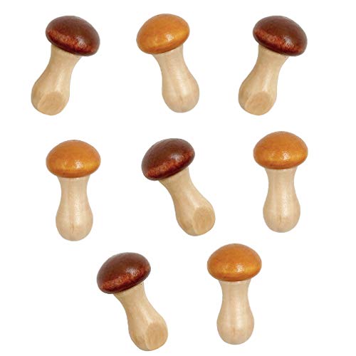 FireKylin Handcrafted Wooden Chopsticks Rest or Dinner Spoon Stand Fork and Knife Holder Home Decor Set of 8 (mushroom)
