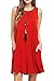 Fashion Beach Summer Dress For Women Red Solid Color Plain Cotton Soft Sleeveless Size XL