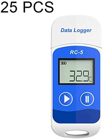 Temperature Data Logger USB,Therm La Mode Reusable Temperature Recorder LCD Display Temperature Detector 32000 Points Record Capacity Software for Window or Mac (25PCS)