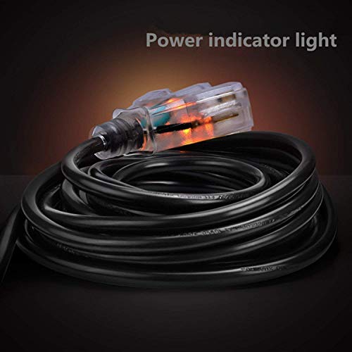 SIMBR 100 FT Extension Cord Outdoor/Indoor, Heavy Duty 14/3 Electrical Cord with 3 Lighted Outlets,  - //coolthings.us