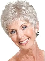 Y Demand Mother Pixie Wig Short Straight Hairstyles White Wig For