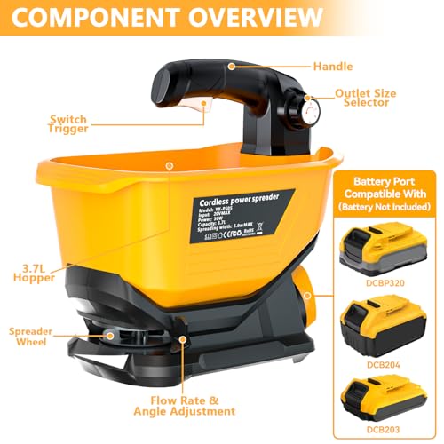 Electric Grass Seed Spreader for Dewalt 20V 60V Battery, Handheld Fertilizer Spreader photo 12