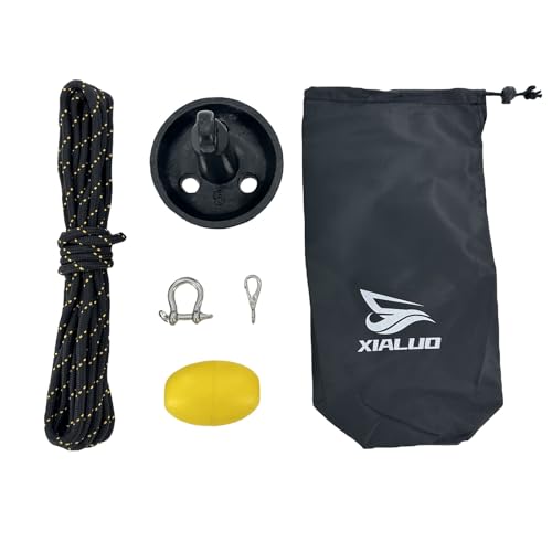 XIALUO Marine Mushroom Anchor Kit 5 lb Black PE Coated Kayak Anchor