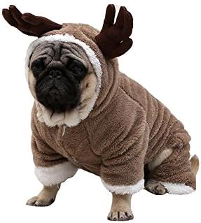 Unizero Pet Cartoon Design Hoodies Dog Elk Costume For Small Dogs Pussy Cats