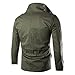 Men's Fall Slim Fit Trench Thick Military Rider Jacket SR708 (US Medium, Army Green)