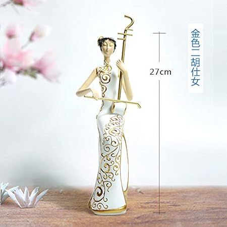 JIAOSH Esculturas artesanales,Cheongsam Chino Clásico Adornos de Resina