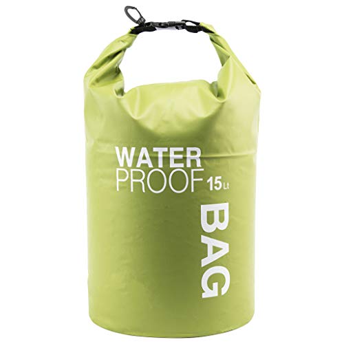 Uncle Paul Boat Dry Bags - Green 15L Waterproof Bag for Drifting Boating Kayaking Fishing Rafting Swimming Camping Canoeing Surfing 15 litres