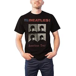 Générique The Beatles T Shirt American Tour 1964 Nouveau Officiel Vintage Homme Noir Size M - Les Beatles, Paul McCartney, John Lennon, RIngo Starr, George Harrison