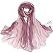 ZORJAR Women Beatiful Solid Color 100% Pure Silk Thin Long Shawl Wrap Scarf (Gradient Light Purple)