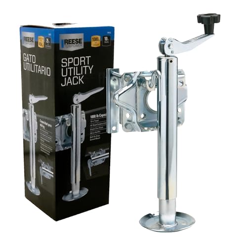 Reese Towpower 74413 Wagenheber für Anhänger, schwenkbar, Chrom