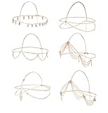 Jstyle 6Pcs Gold Head Chain Jewelry for Women Girls Bridal Bohemian Halloween Party Cosplay Headband Hair Headpiece
