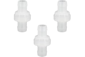 Refuuch 1/2" Hose Barb One Way Check Valve Non Return Ozone Resistance Plastic Valve for Fuel Oil Air Gas Water(Pack of 3)