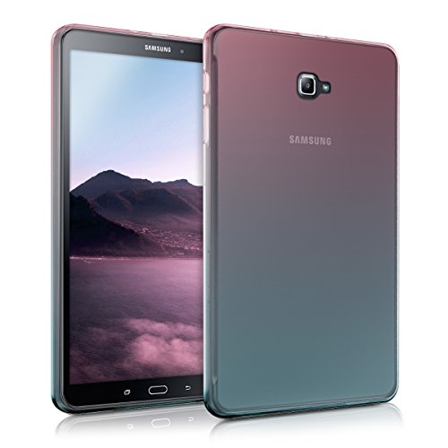 kwmobile Crystal case for Samsung Galaxy Tab A 10.1 (2016) TPU silicon case tablet protective case cover with Design two colours in dark pink blue transparent