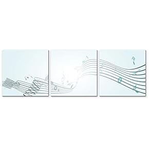 3 Panel Canvas Wall Art Music Note Pictures Home Wall Decorations for Bedroom Living Room Paintings Canvas Prints Framed - 12"x12"x3 Panels