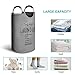 Dalykate Large Laundry Basket, Collapsible Laundry Bag, Waterproof Fabric Hamper with Padded Handles, Clothes Hamper Stands Up Well, Easy Carry Dirty Clothes Basket for College Dorm, Family Grey