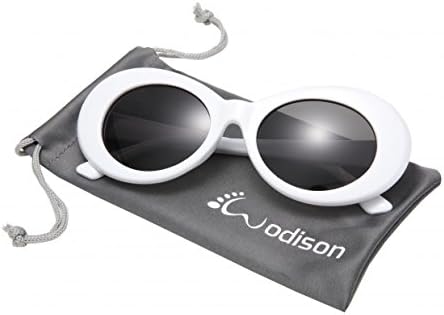 WODISON Unisex Clout Goggles Vintage Oval Mod Sunglasses Thick Frame Retro Eyewear Glasses
