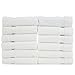 Bare Cotton Luxury Hotel & Spa Towel 100% Genuine Turkish Wash Cloths Dobby Border, White, Set of 12