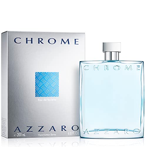 Azzaro Chrome Eau de Toilette - Fresh Aquatic Mens Cologne - Citrus, Woody, Musky Fragrance -Fresh Everyday Wear - Classic Summer Beach Scent - Luxury Perfumes for Men - Value Size, 6.7 Fl. Oz