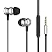 UiiSii US60 Bamboo Earphones in-Ear Earbuds Headphones with Microphone Corded Headset (Black)