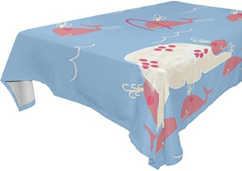 WDYSECRET Dolphins Polyester Printing Tablecloth 60x60(in)