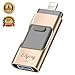USB Flash Drive for iPhone_ E&jing iPhone Flash Drive 128GB iPhone External Storage USB 3.0 photostick Mobile for iPhone,Android,PC Photo iPhone Picture Stick(Gold)