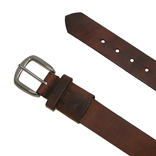 Boston Leather Men's Big & Tall Aged Bark Chieftain Leather Hidden Stretch Belt