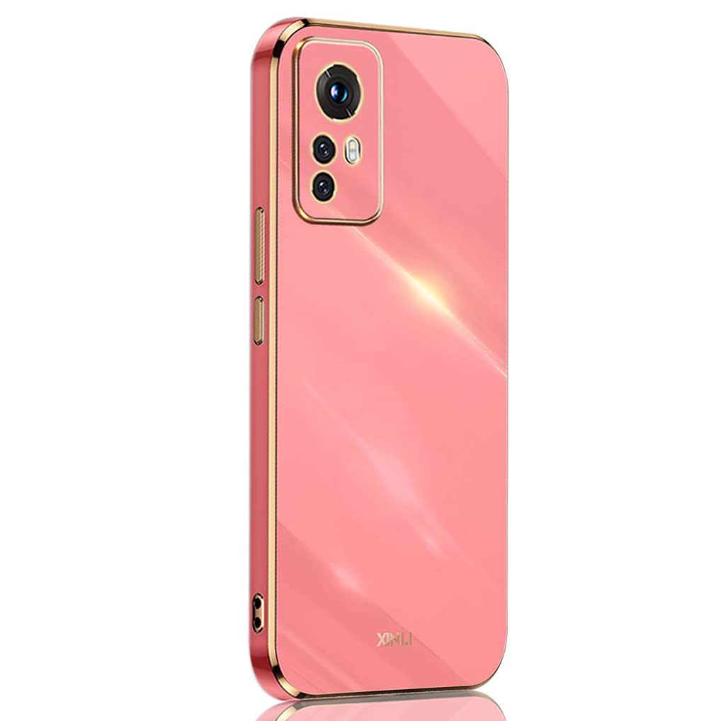 MAOGE Case for Xiaomi 12 Lite, Ultra Thin Premium TPU Bumper Shockproof Soft Cover Electroplating Phnom Penh Design Silicone Skin Slim Case, Red