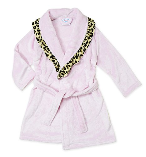Sara's Prints Girls' Plush Pink Spa Robe, Kids Size S(6/6x)