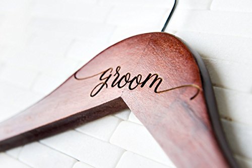 image for Left Coast Original 6 Wedding Dress Hangers Personalized Calligraphy B