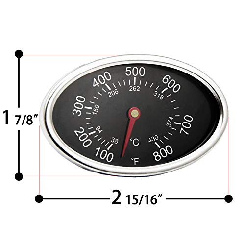 VICOOL Replacement Lid Thermometer Gas Grill Stainless Steel Heat