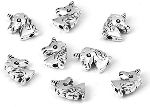Spacer Bead Animal Charms, 95 Pack with 1.3mm Hole (Horses/Unicorns)
