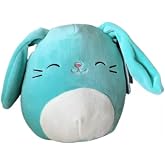 Squishmallow Official Kellytoy Collectible Bird Squad Squishy Soft Animals (Teal/White, Regan Rabbit Bunny, 7 Inch)