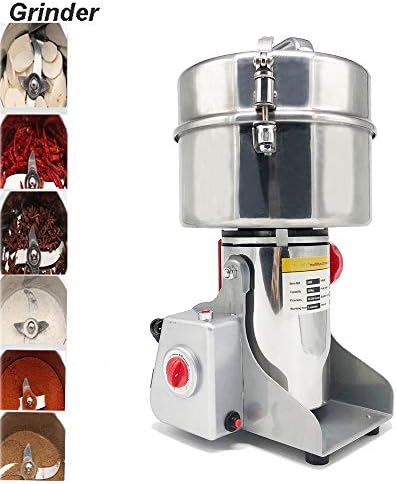 Electric Grain Grinder Mill Machine 2000g Stainless Steel Swing Type - 2500W 220v Multifunctional Food Pulverizer Machine for Grinding Various Grain Spices and Flour