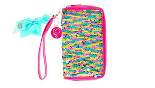 Jojo siwa pink reversible sequin wristlet wallet