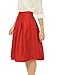 Allegra K Women's Elegant Jacquard Flare Pleated A Line Skirt XL Red
