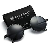 AEVOGUE Polarized Sunglasses Small Round Lens Metal Frame Retro Unisex Glasses AE0518