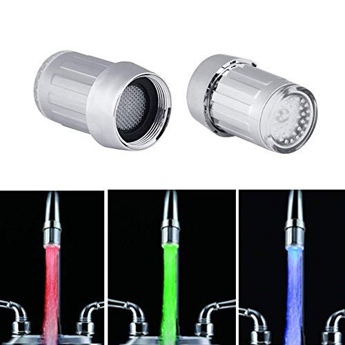 3 Color LED Light Changing Glow Temperature Sensor Shower Stream Water Faucet Tap for Kitchen Bathroâ€‹om