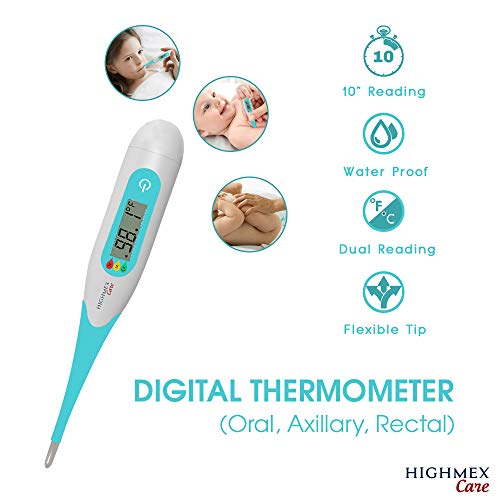 Thermometer Medical Fever Baby Thermometer - Quick 10 Sec Read Oral Rectal Axillary Digital Clinical Termometro with Smiley Fever Indicator for Babies, Infants, Children, Adults and Pets - Thumbnail 4