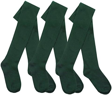 I2I Girls 3-6 Pairs Multibuy Cotton Rich Plain Tights Green 3-Pair 3-4 Years