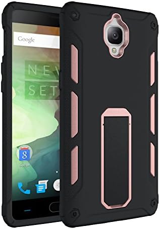 OnePlus 3T Case Hybrid Dual Layer Rugged Shockproof Drop Proof Hard Back Cover Kickstand Protective Case for OnePlus 3/OnePlus 3T (Pink)