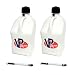 2 Pack VP 5 Gallon Square White Racing Utility Jugs with 2 Deluxe Filler Hoses