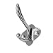 BEIYI Double Robe Hook Stainless Steel Chrome Plated Pack of 4 (Chrome Feather Style)