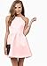 Enlishop Women Junior Sleeveless Pleated Neck Halter Fit and Flare Prom Summer Dress