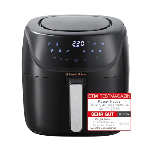 Russell Hobbs Heißluftfritteuse XXL 8L Rapid AirFryer [kompaktes Gehäuse,7 Kochfunktionen,10 Programme] SatisFry (spülmaschinenfest, max 220°C, Fritte