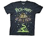 Ripple Junction Rick and Morty Ship Dumping Adult T-Shirt 2XL Heather Navy