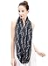 Lina & Lily Musical Note Print Women's Infinity Scarf Lightweight (Dark Gray)