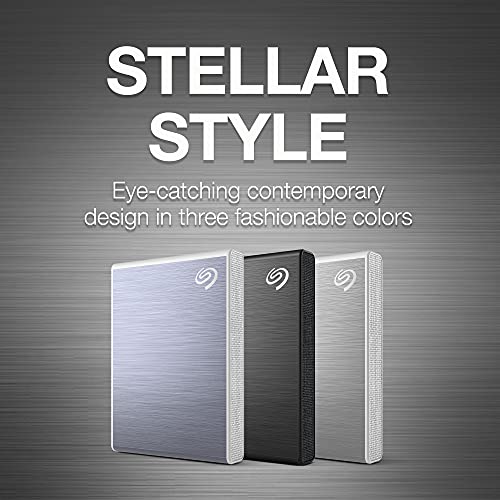 Seagate One Touch SSD 1TB External SSD Portable – Silver, speeds up to 1030MB/s, 6mo Mylio Photo+ subscription, 6mo Dropbox Backup Plan​ and Rescue Services (STKG1000401)